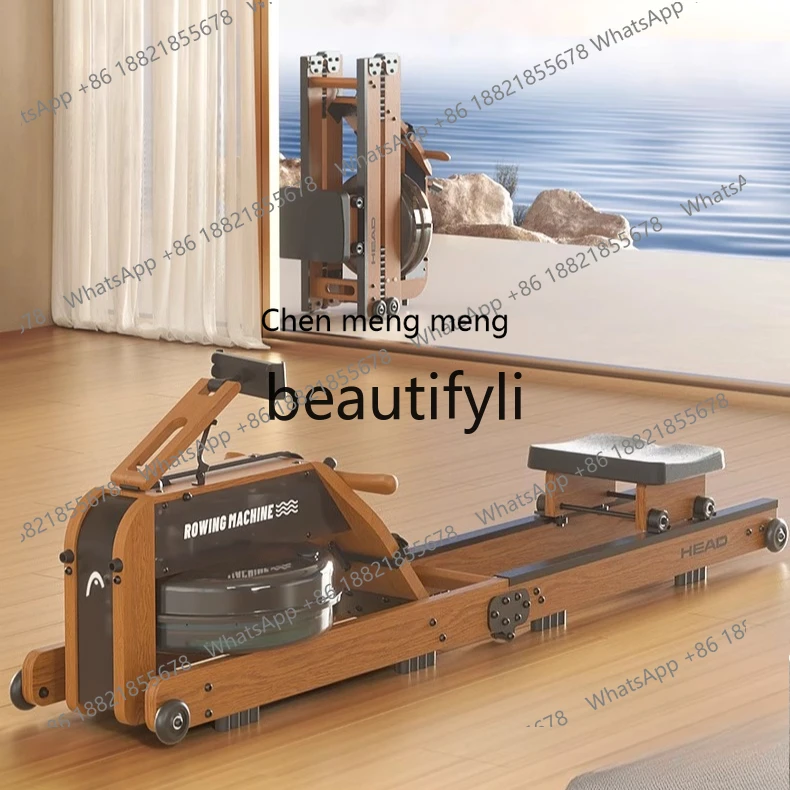 

Rowing Machine Home Fitness Trainer Water Magnetic Dual Resistance Equipment Foldable Rowing Water Smart