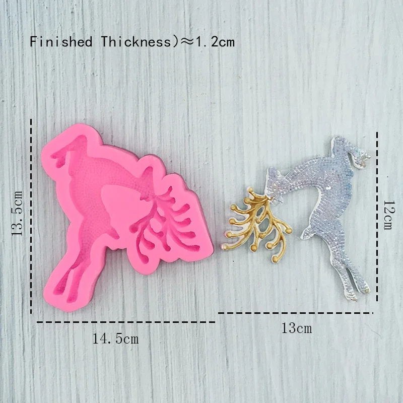 ใหม่คริสต์มาสแม่พิมพ์ Big Elk Deer ซิลิโคนสําหรับดินเรซิ่น Art Fondant ช็อกโกแลตเค้กตกแต่งเครื่องมือคุกกี้ Gumpaste แม่พิมพ์