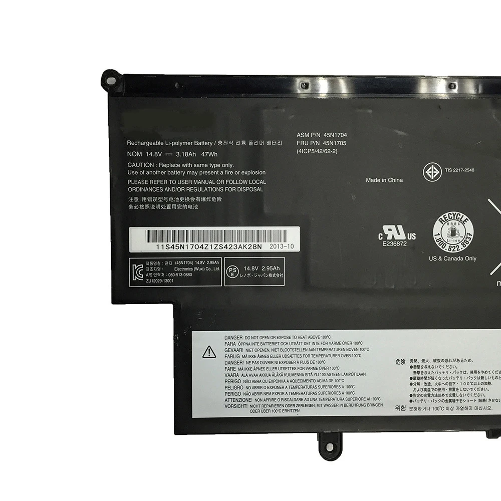 Laptop Battery  45N1706 45N1705 45N1707 45N1704 For ThinkPad Yoga S1 120 S240 20CD/20C0 12 20DL/20DK Pro Series 14.8V/47WH
