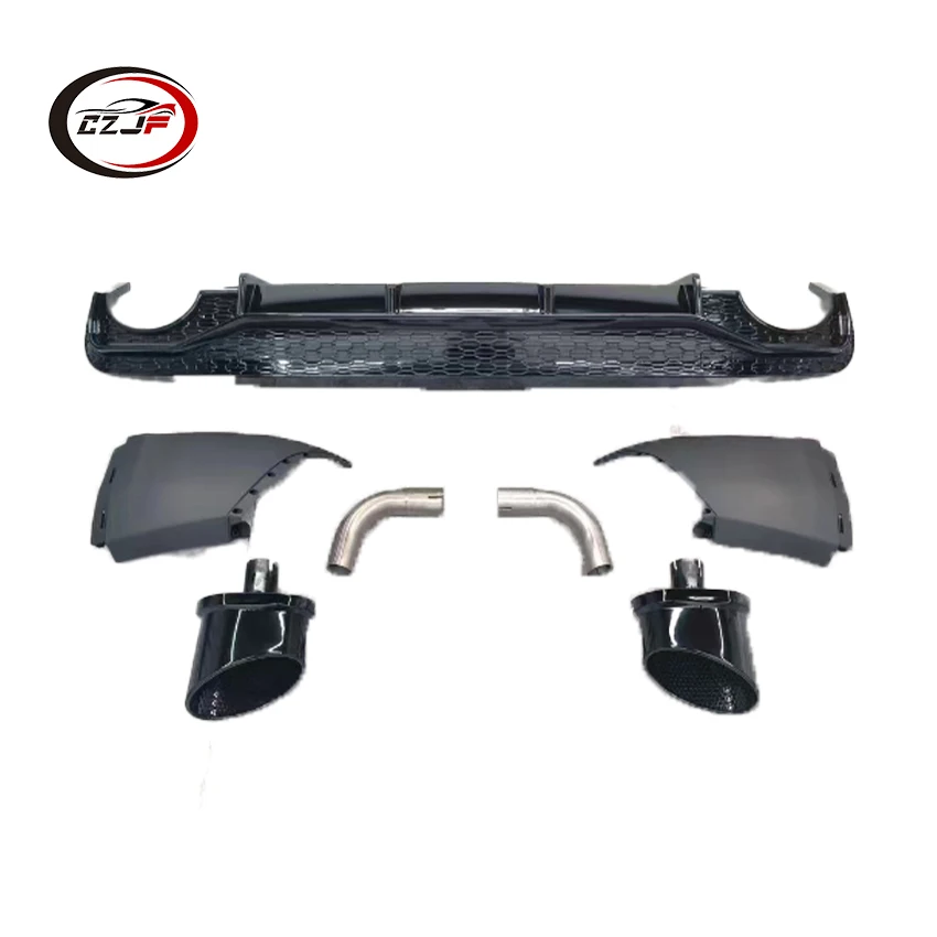 

CZJF New Condition Compatible Tailpipe Bumper Grille Rear Lip For Audi Q5 RS5 2018 2019 2020 Upgrade Kit RS Q8