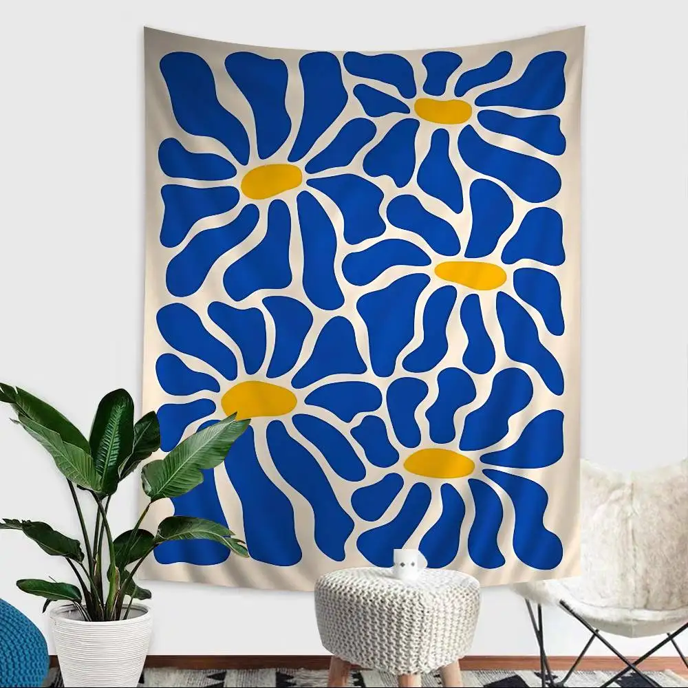 Tropical Summer Flower Market Cartoon Tapestry Home Decoration Hippie Bohemian Decoration Divination Home Decor