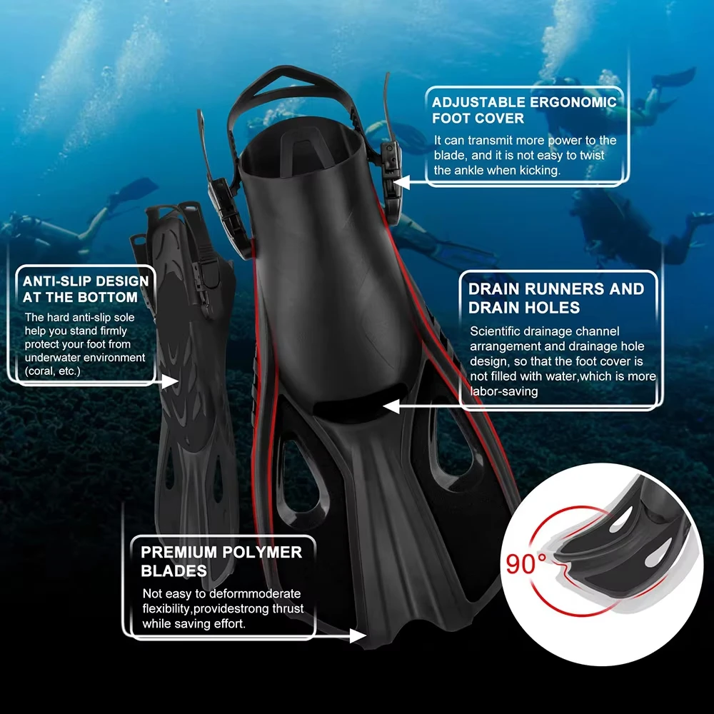 Adjustable Open Heel Short Swi - огляд і ціна Swim Fin Short Blade