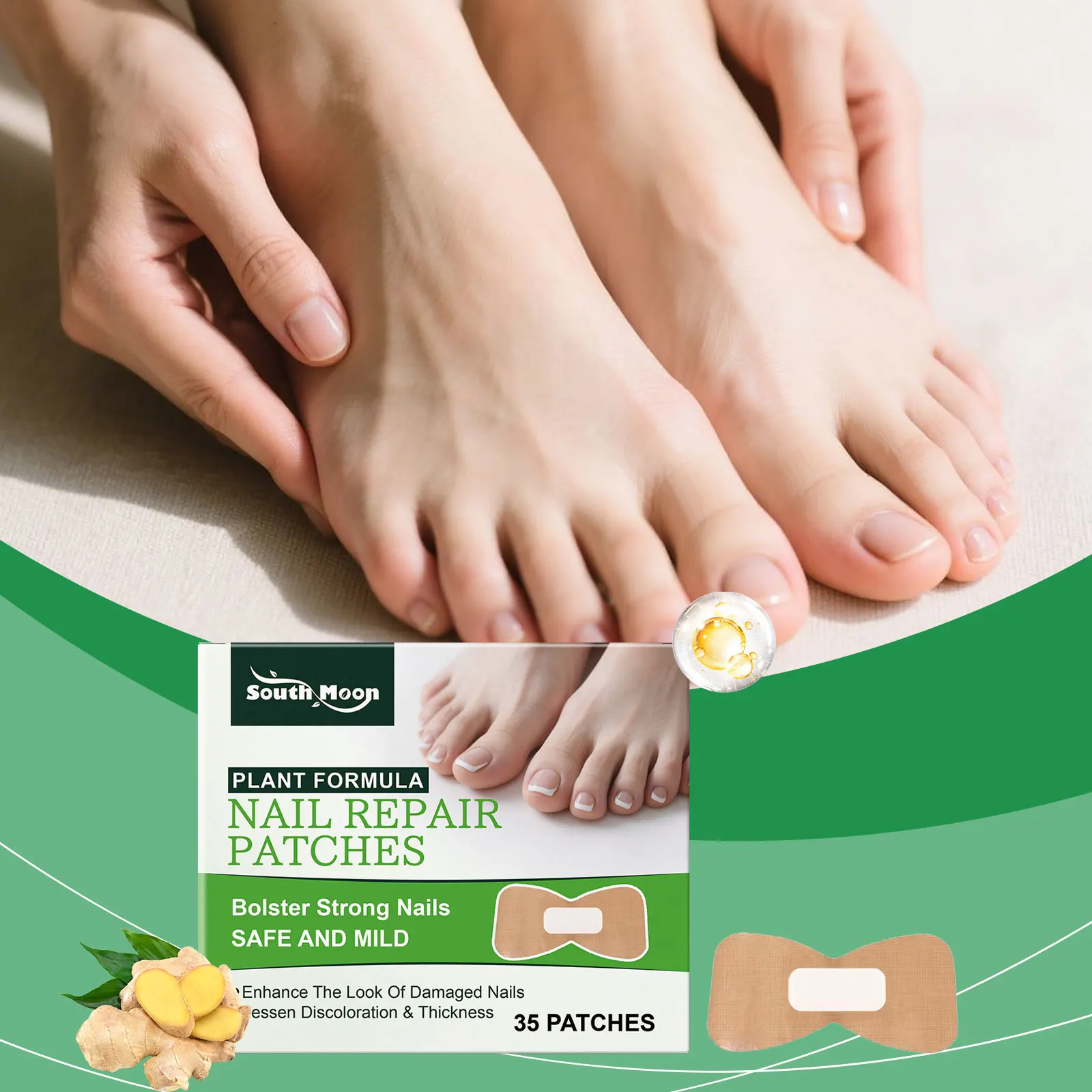 Nail care patches - Strengthen & Care for Damaged Nails,Safe Mild Care to Bolster Nails.35 patches