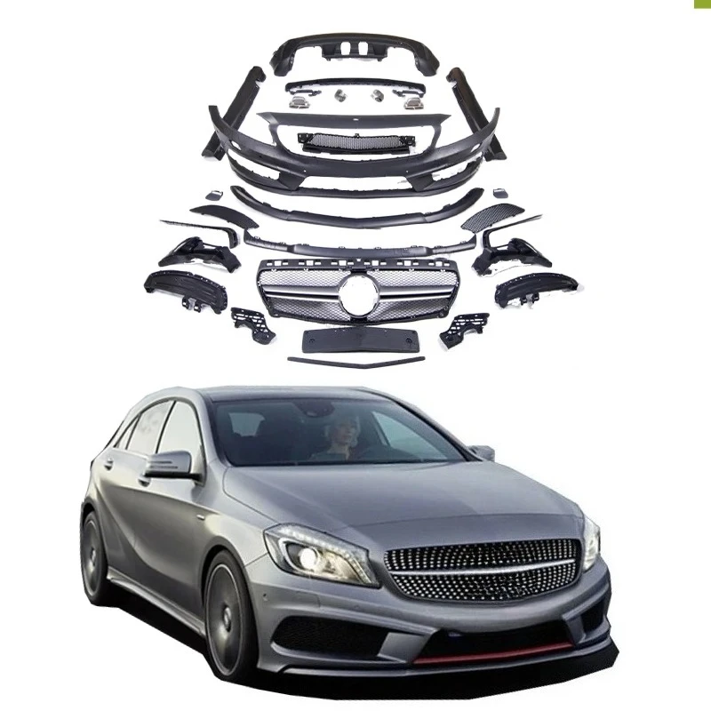 

2013-2018 годы от W176 до A45 Style Bodykit Автомобильные бамперы W176 A200 A300 A250 Обновление A45 Auto Body Systems Body Set