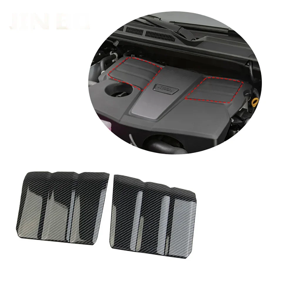 

2 Pcs ABS Carbon Fiber Color Hood Engine Protection Cover Trim For Toyota Tundra 2022+ Car Styling 4X4 Accessories