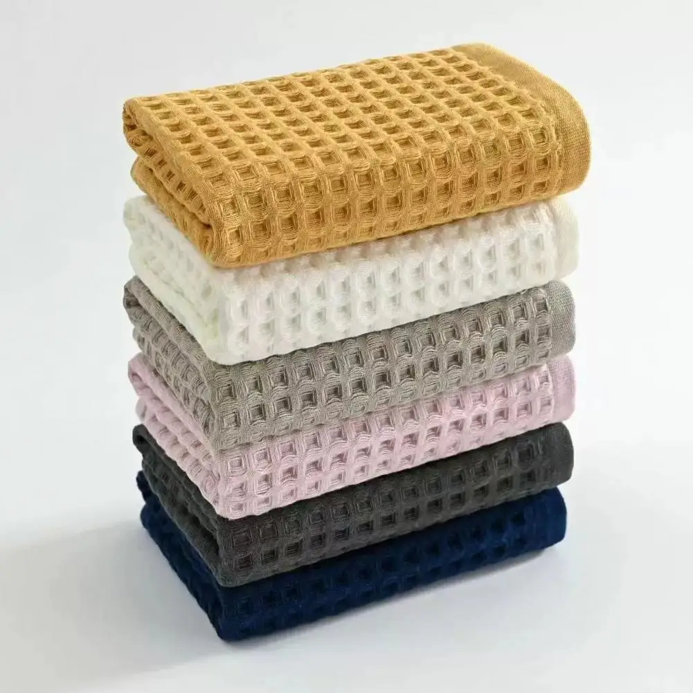 Cotton Waffle Towels Quick Dry Bath Towels Lightweight Soft Absorbent Travel Durable Cotton Face Towel for Bathroom Spa Gym Pool