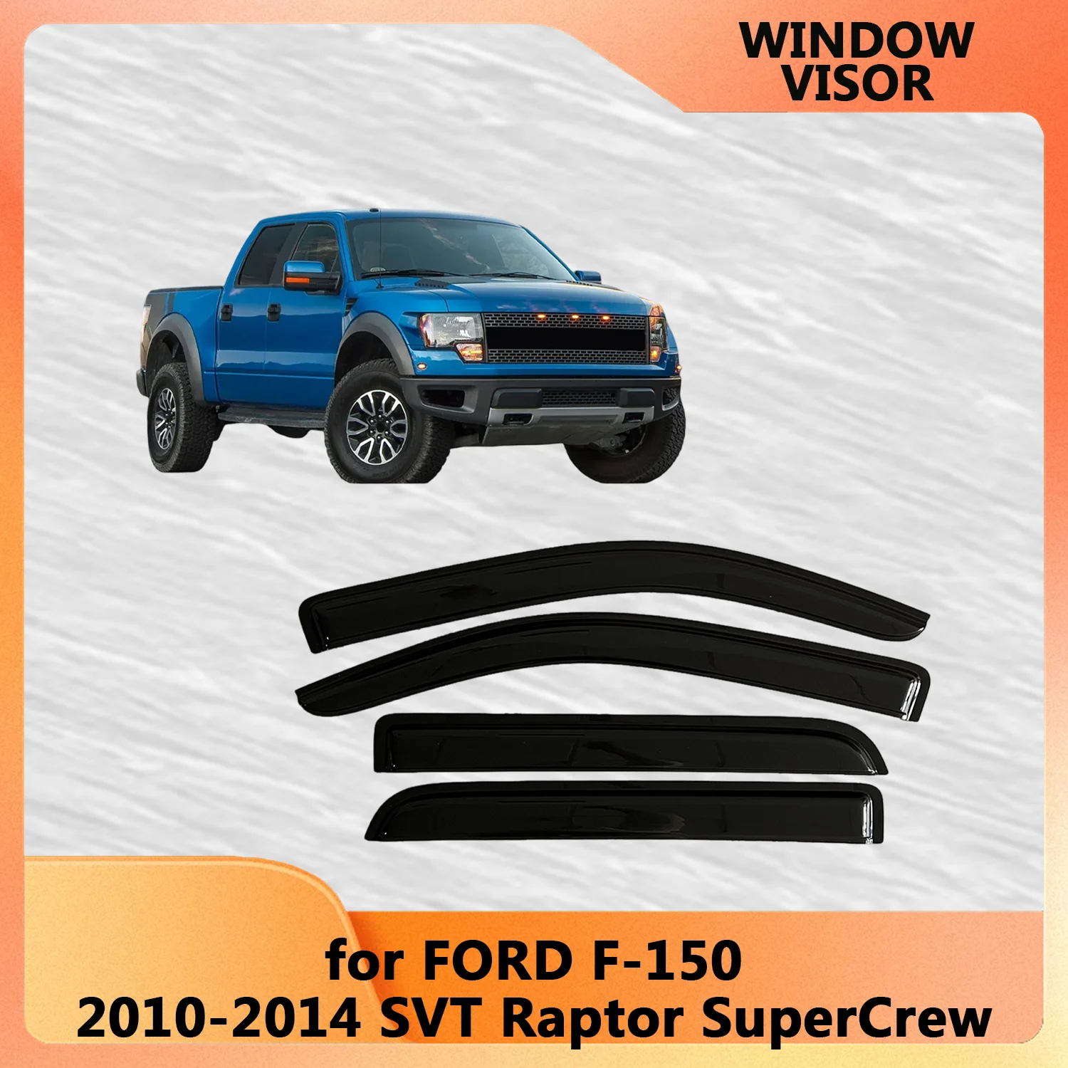 

Для FORD F-150 2010 2011 2012 2013 2014 SVT Raptor SuperCrew ветровые дефлекторы дождевики дверной оконный козырек
