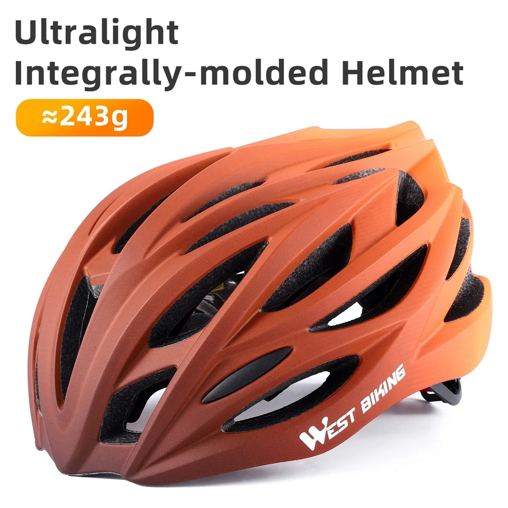 Breathable Cycle Helmet Gradient Color Bicycle Helmet Ultralight Integrated Bike Helmet Safety Cap Cycle Equipment