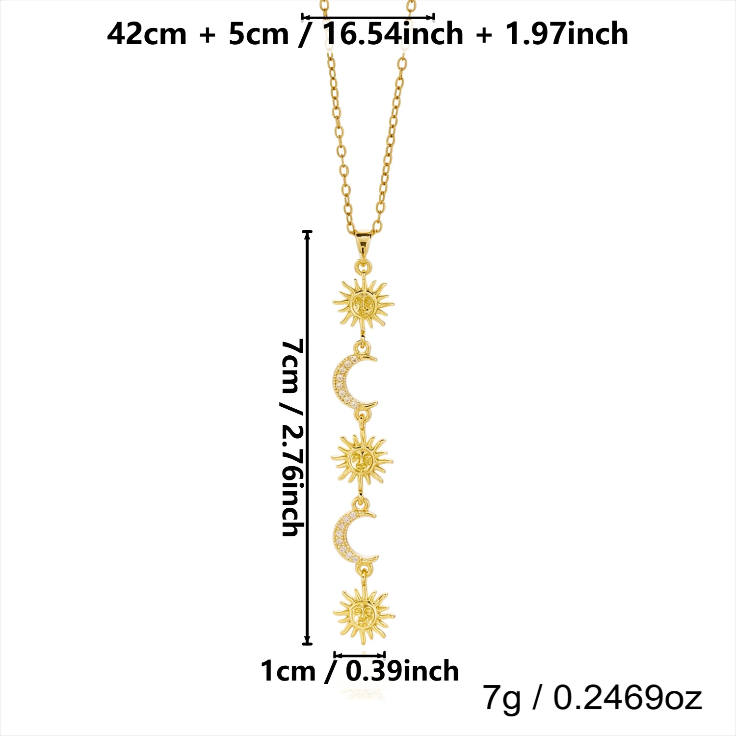 Funkelnde Zirkonia Lange Quasten-Halskette aus PVD-beschichtetem Edelstahl für Damen, Zierliche Geometrische CZ-Fransen Wasserfester Schmuck – Detail 8