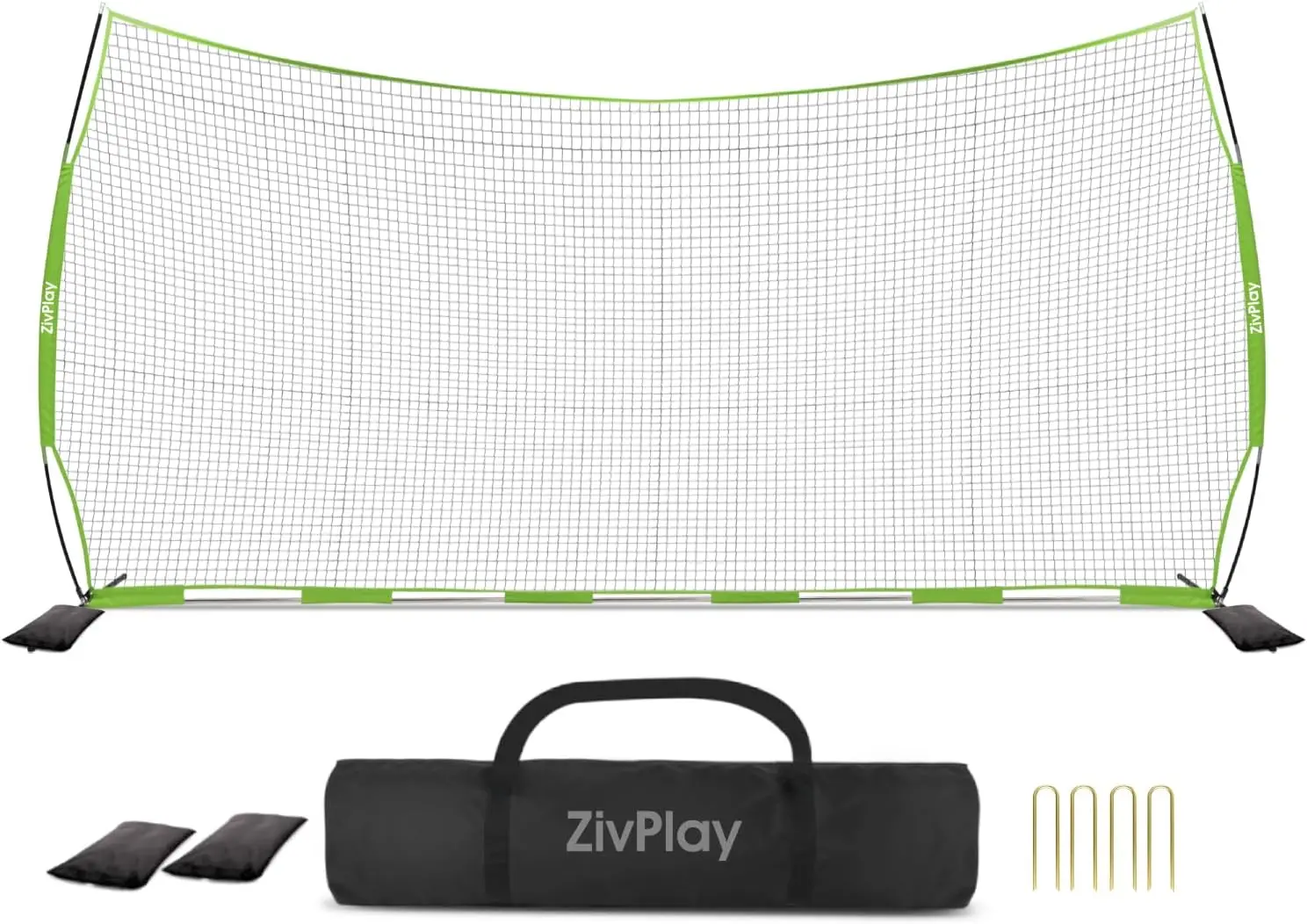 

20x10ft Multi-Sport Backstop Net for Soccer, Lacrosse, Basketball with Carry Bag and Stakes