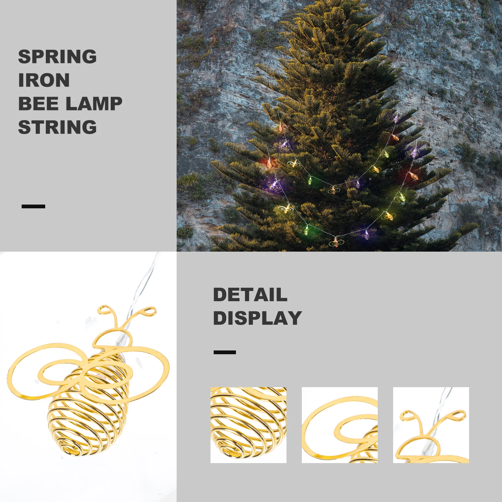 

1pc Led String Light Garden Party Lamp Festival Decorative Bee Shape Waterproof Energy Saving Atmosphere Light For Home Holiday