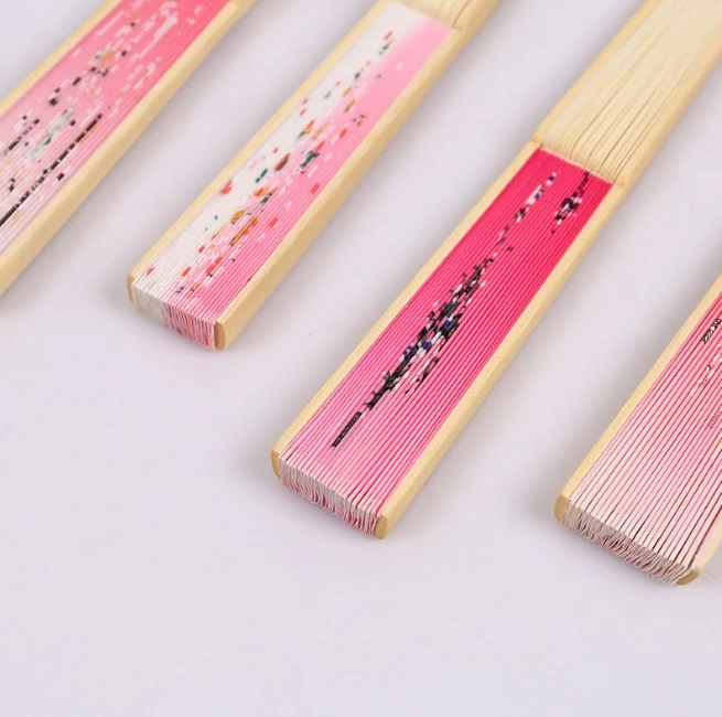 Leque dobrável antigo de bambu estilo chinês ventilador de dança feminino de verão portátil elegante flor ventilador de mão