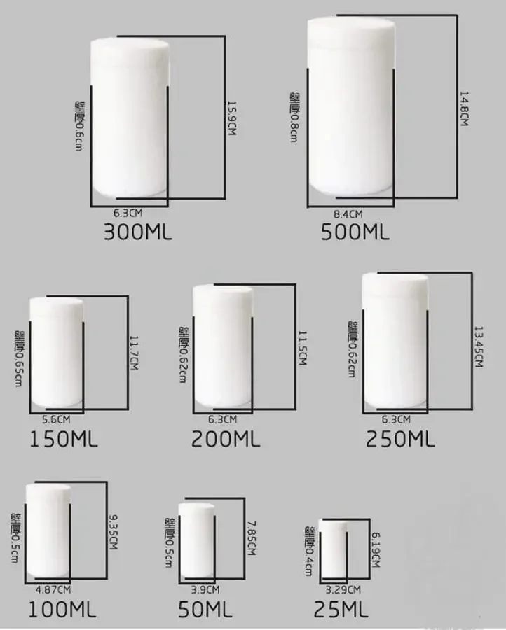 5ml 10ml 15ml 25ml 50ml 100ml 150ml 200ml 250ml 500ml PTFE Chamber In Hydrothermal Synthesis Autoclave Reactor Lined Vess