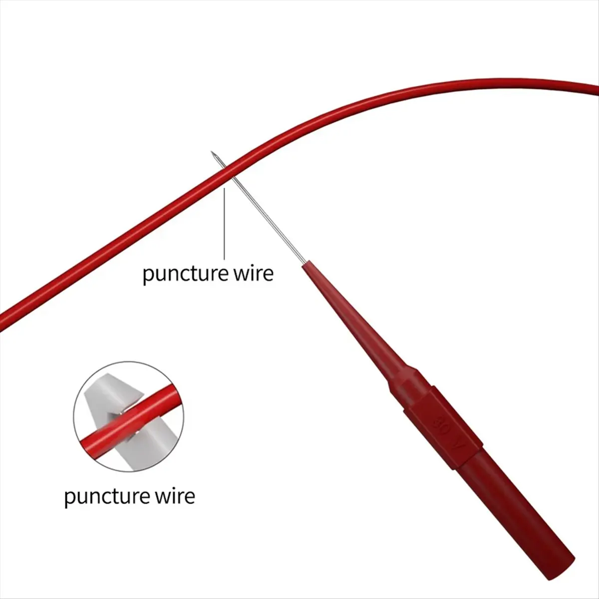 SSR New 20PCS Multimeter Test Probe Needle Stainless Puncture Back Probe Pin 4mm Banana Socket Inspection Tool JT0048
