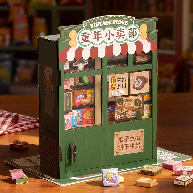 لتقوم بها بنفسك دمية كازا طقم أثاث مصغر مكتبة ورقة نموذج بيوت الدمية تجميع لعبة للأطفال هدايا عيد الميلاد كازا #2