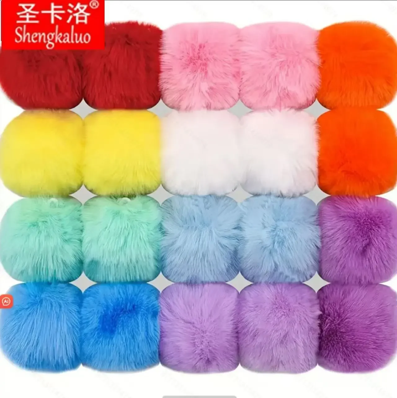 

Big Pompom 8cm Fake Faux Fur Pompones Soft Fluffy Balls Solid Color Pompoms For Women Handbag Phone Pendant Pompony Dekoracyjne