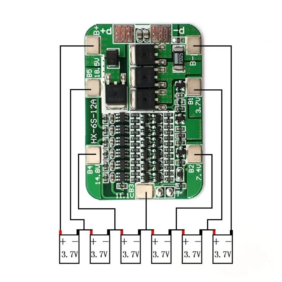 6S 15A 24V PCB BMS Schutz Bord 22,2 V/25,2 V 18650/2700 Li-Ion Lithium-ionen batterie balance schutz bord – Detail 1