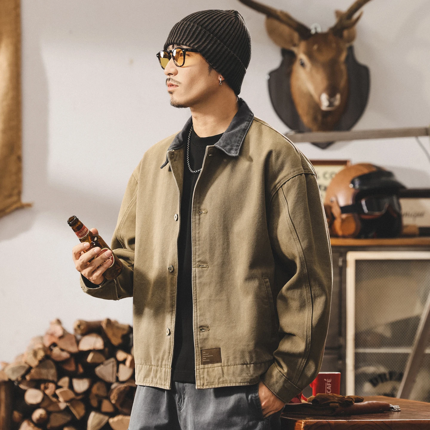 

A new loose workwear jacket for men's autumn and winter, a retro and trendy casual jacket