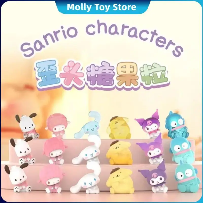 Sanrio Family Blind Box Tilted Head Candy Granule Series Mini Cute Granule Blind Bag Trendy Play Ornament Toy Cute Surprise Gift