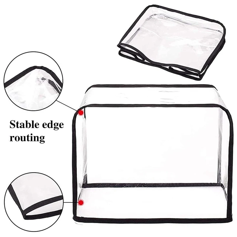 Toaster Oven Dust Cover Kitchen Appliance Cover Transparent Breakfast Machine Toaster Cover Foldable Dust Cover