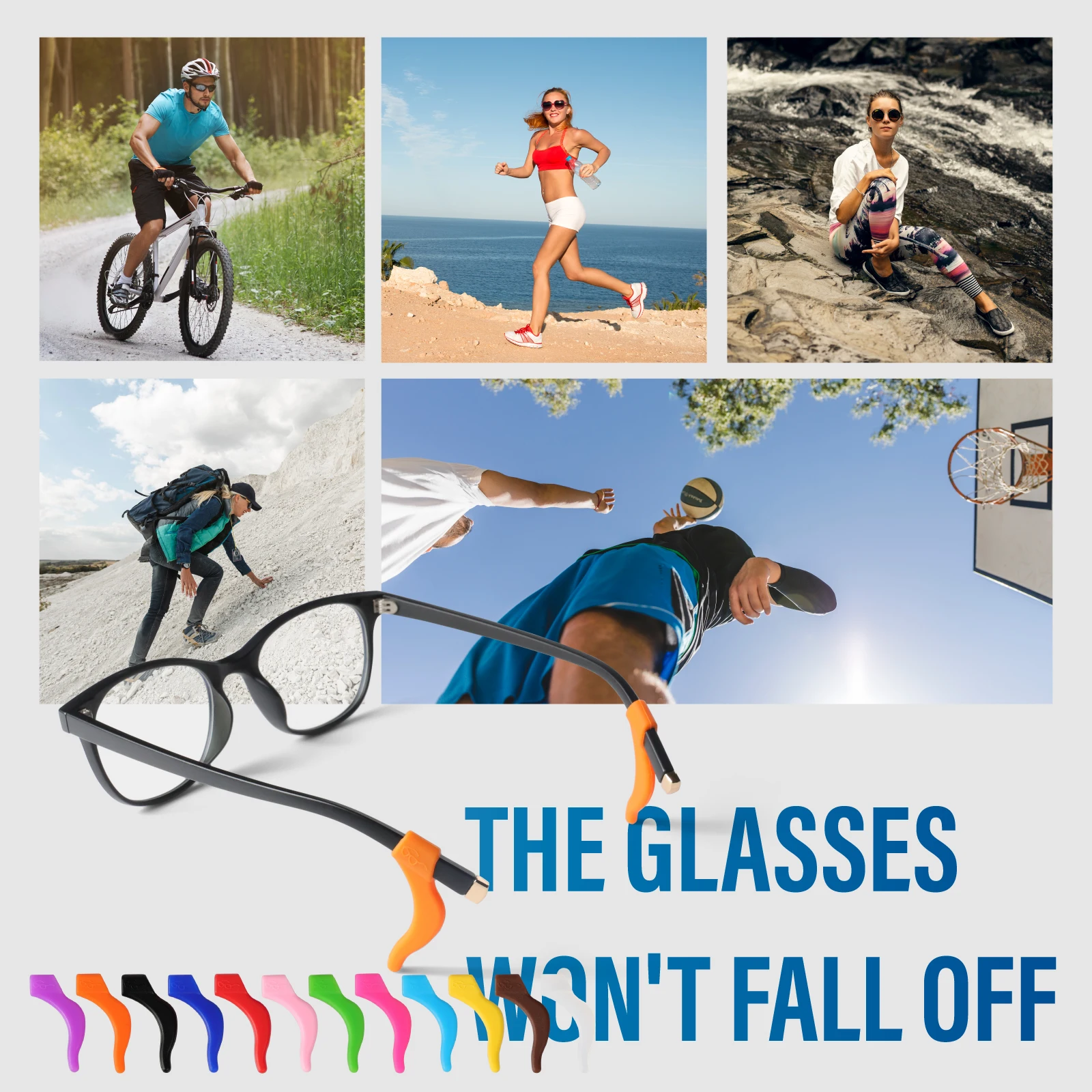 100 Pair Eyeglasses Ear Grips glasses anti-slip, comfortable Silicone elastic Eyewear temple tips sleeve retainer by dhotical