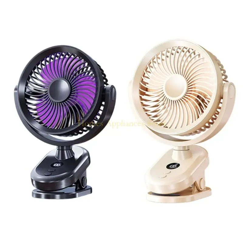 D0AB Digital Display Desktop Night Light вентилятор 360 градусов Регулируемый клип