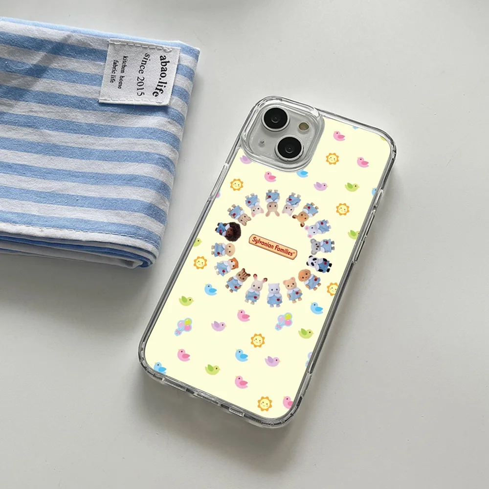 

Cute Sylvanian Families Phone Case Magsafe for iPhone 16 14 13 12 15 Pro Max X XR XS Plus Soft Clear Tpu Cover