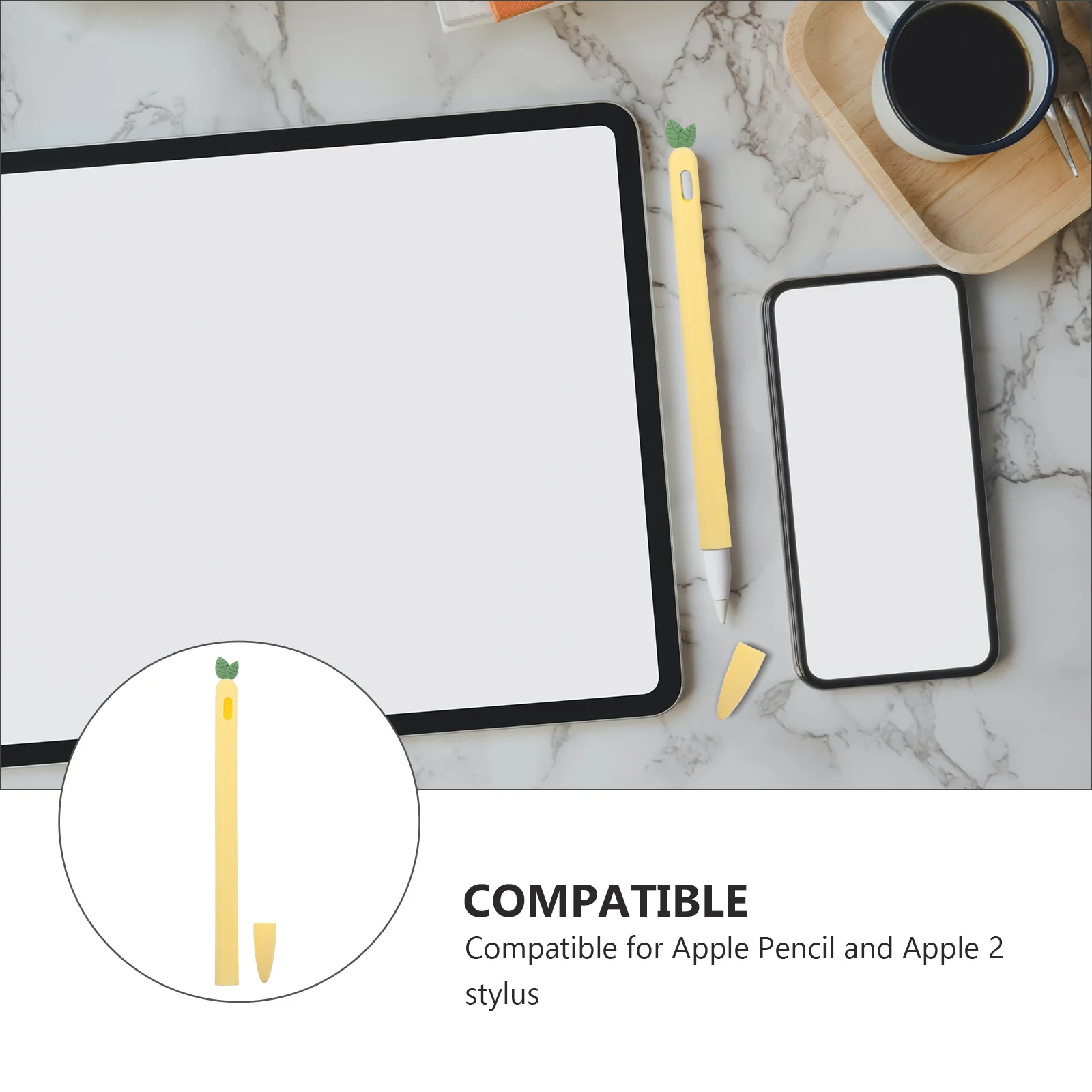 Stylus Pen Cover Carrot Silicone Case for Pencil 2 Easy Install Scratch Resistant Flexible Fit Comfortable Touch Unique