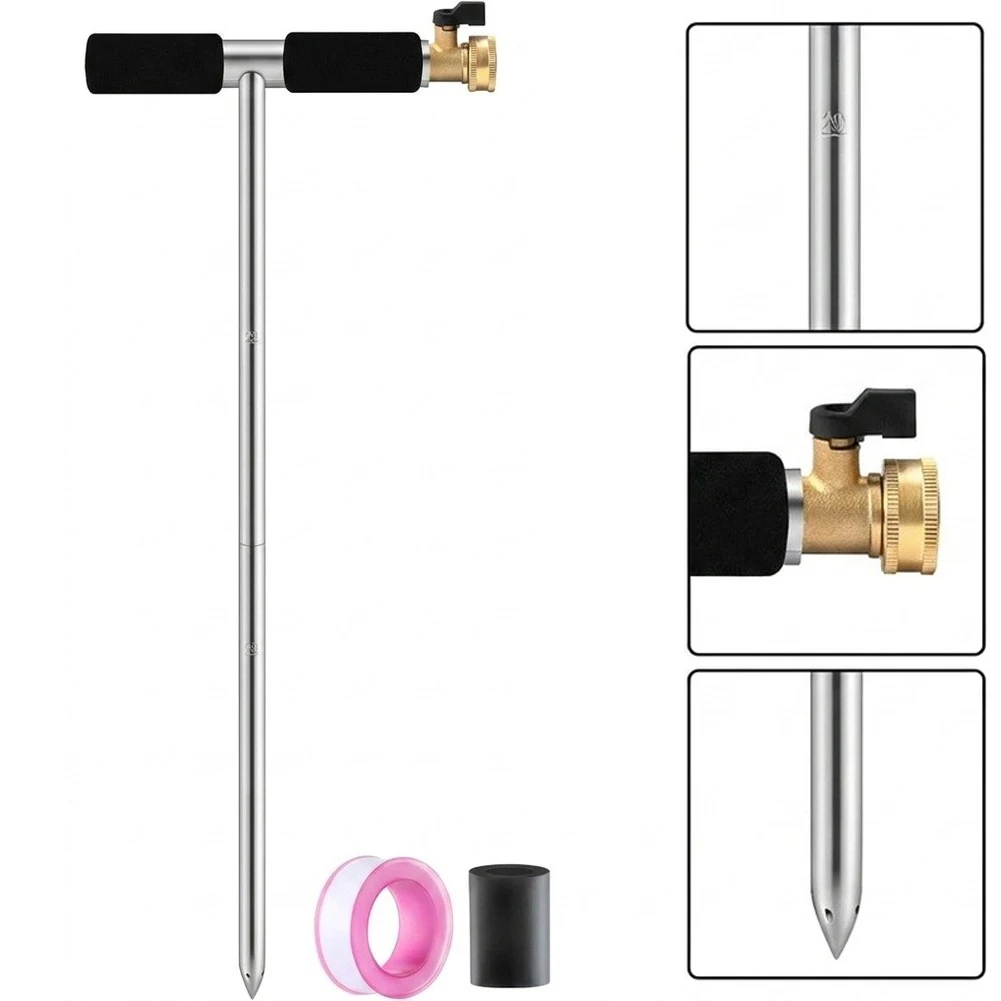 Stainless Steel For Root Irrigator with T Shaped Handle for Uniform Water Distribution to Plant For Root Systems