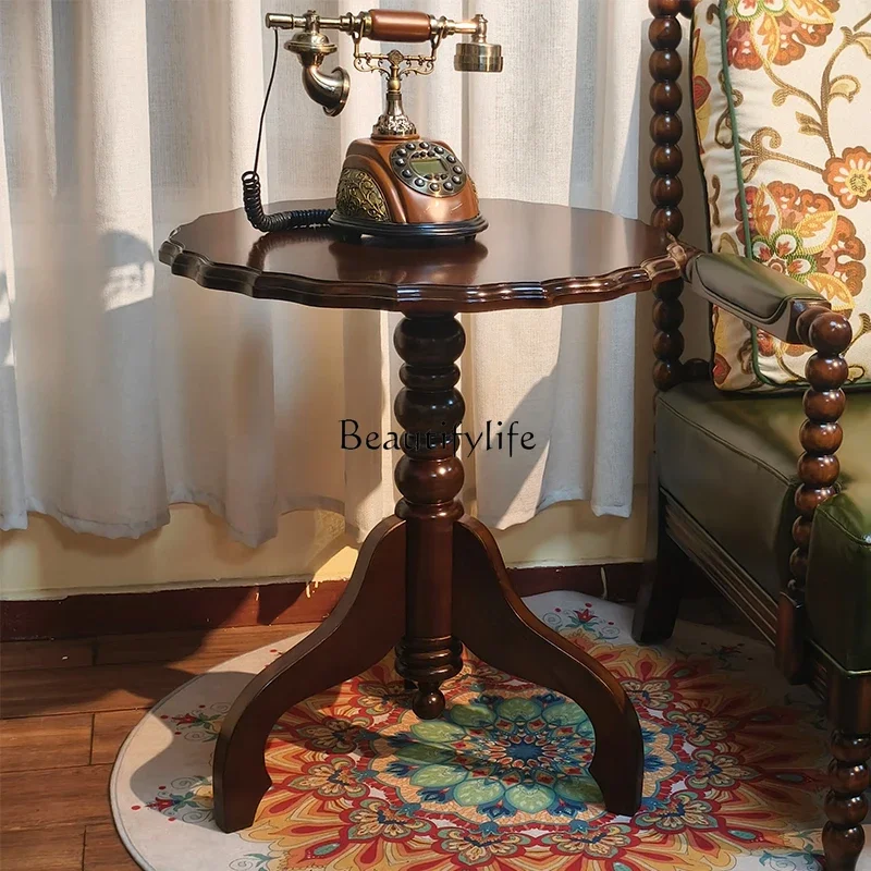 

ls 35 Sofa Side Table Solid Wood Side Table American Style All Solid Wood Corner Table Vintage