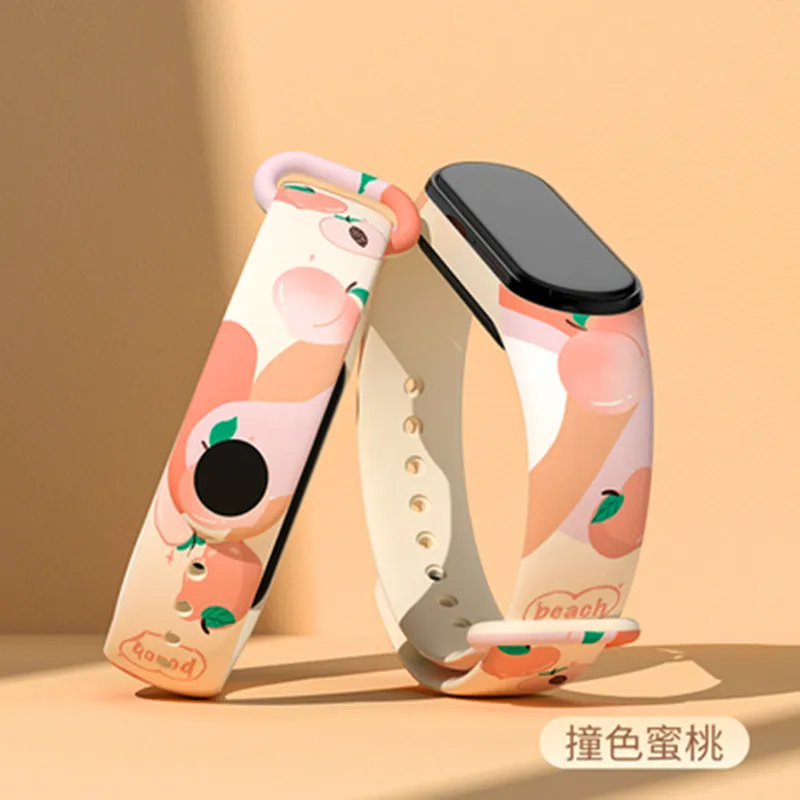 Bracelet de rechange en Silicone pour Xiaomi Mi Band 6, 5, 4, 3, NFC, motif imprimé aquarelle, pour montre