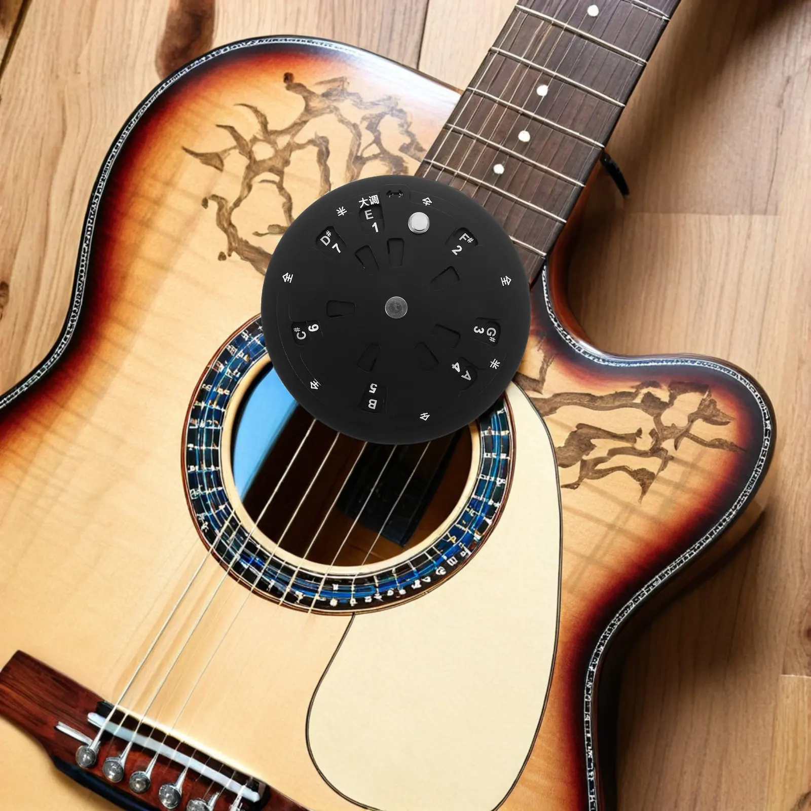 Guitar Circle of Fifths Wheel Aluminum Alloy Portable Chord Progression Chart Music Theory Tool Scale Finder Guitar Cards Chords view 2