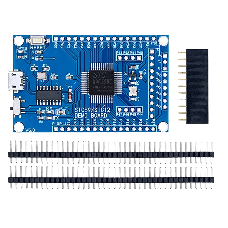 STC89C52RC 51 MCU Core Development Board V6.0 CH340 USB Serial Download Chip Full IO Pin Out Support STC89/STC12
