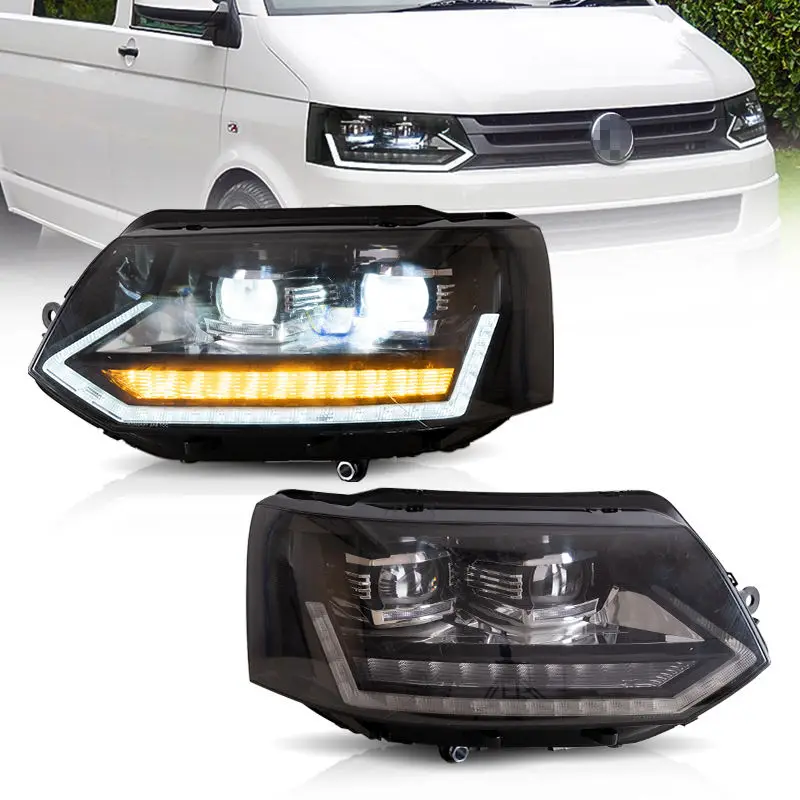 For Sequential LED Headlights for VW Caravelle T5 2011-2015 Transporter Multivan Front Lamp Assembly with Projector Wholesale