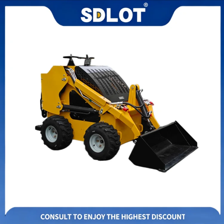 Free Ship SDLOT S500 Stand on Mini Crawler Skid Steer Loader Kubota CE EURO5 EPA Brush Cutter Large Commercial Lawn Trimming Job view 6