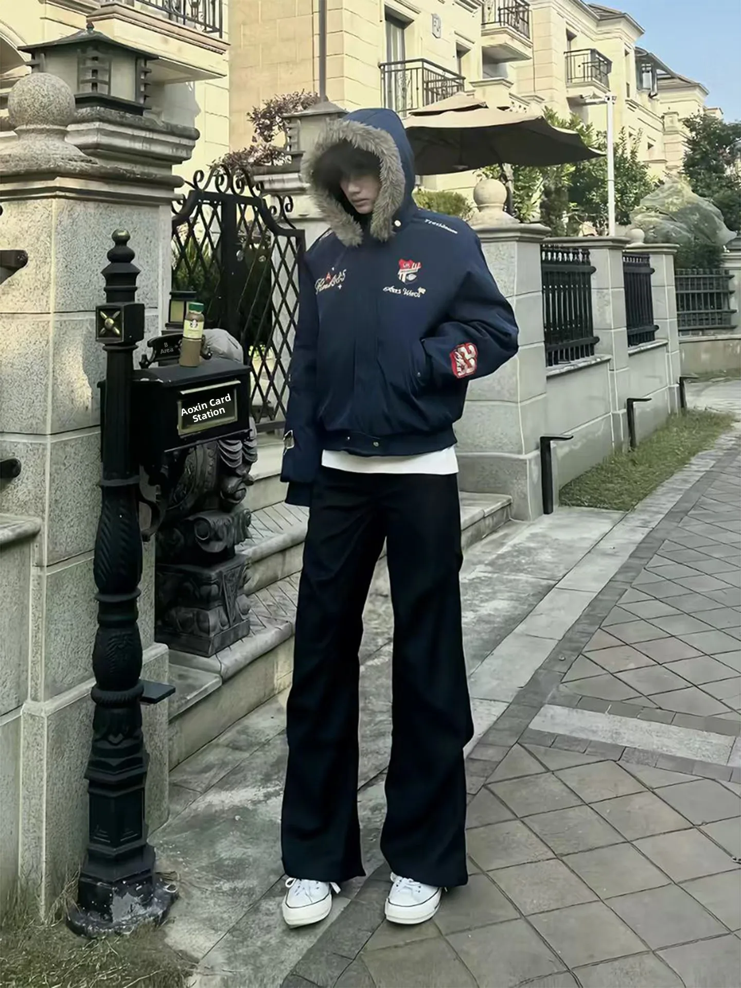 

Черные плиссированные мужские брюки-клеш в американском ретро-стиле, осенне-зимние, на флисовой подкладке, прямого кроя, Cleanfit