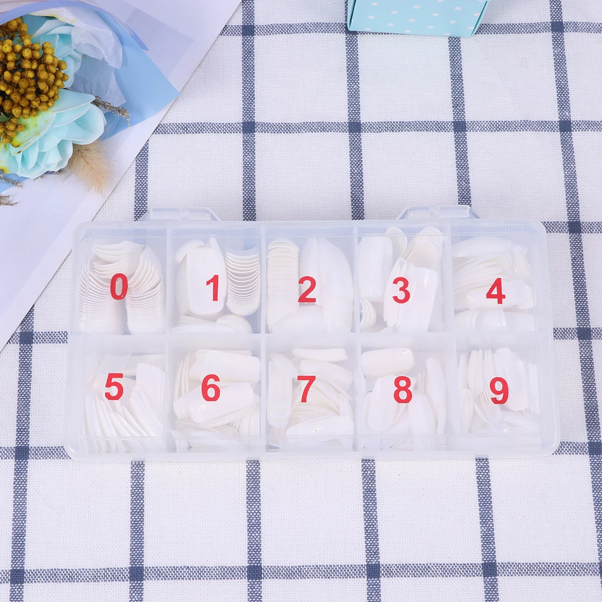 

500pcs Full Cover False Nails Natural Artificial Tips 10 Sizes Pre-Numbered 0-9 For Diy Manicure Acrylic Nail Art Lightweight
