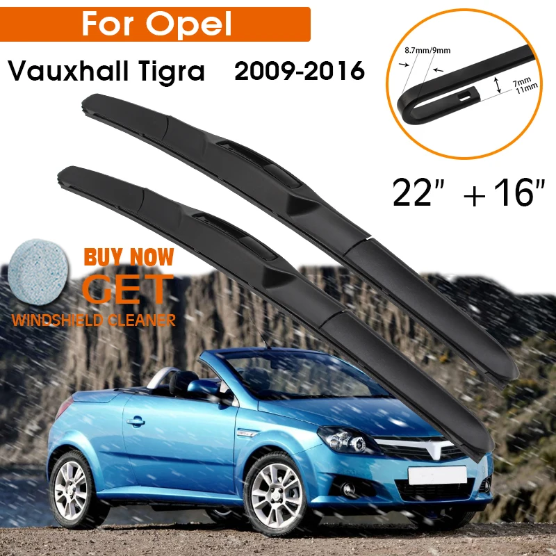 

Car Wiper For Opel Vauxhall Tigra 2009-2016 Windshield Rubber Silicon Refill Front Window Wiper 22"+16" LHD RHD Auto Accessories