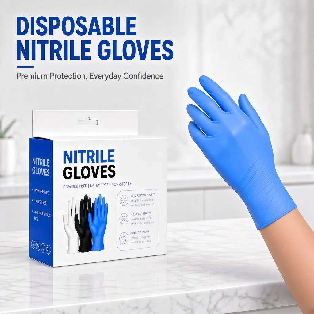 20/30PCS Black Nitrile Gloves Disposable Powder Free Latex Free Food Handling Cooking Kitchen Restaurant Catering Food Prep