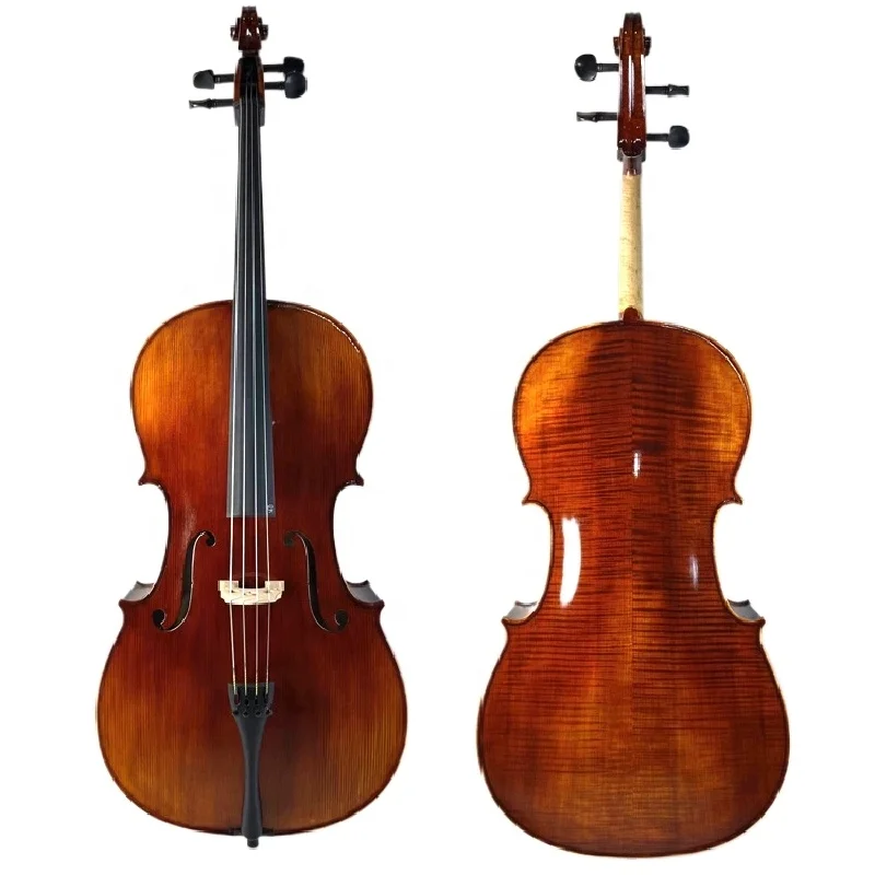 

Premium Selection High Grade Handcrafted Tiger Pattern Cello All Solid Maple Ideal Performance and Examination