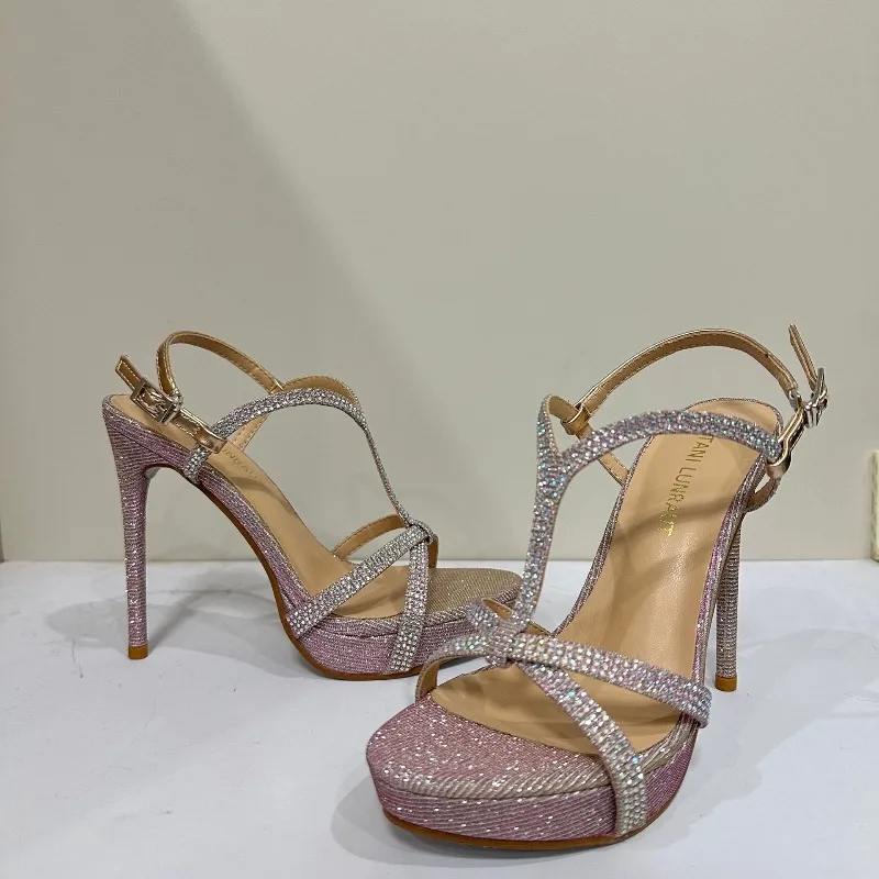 

Beautiful Fairy Dew toed Stiletto Heels 2026 New Summer Fashion Luxury Waterproof Platform Diamond Sandals for Women