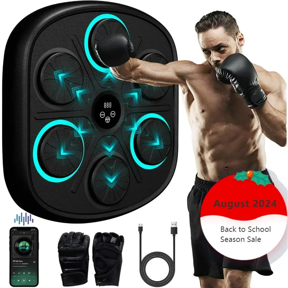 

2024 Upgrade Intelligent Music Boxing Machine, Electronic Boxing Trainer with Gloves, Smart Display Screen Punching Machine.