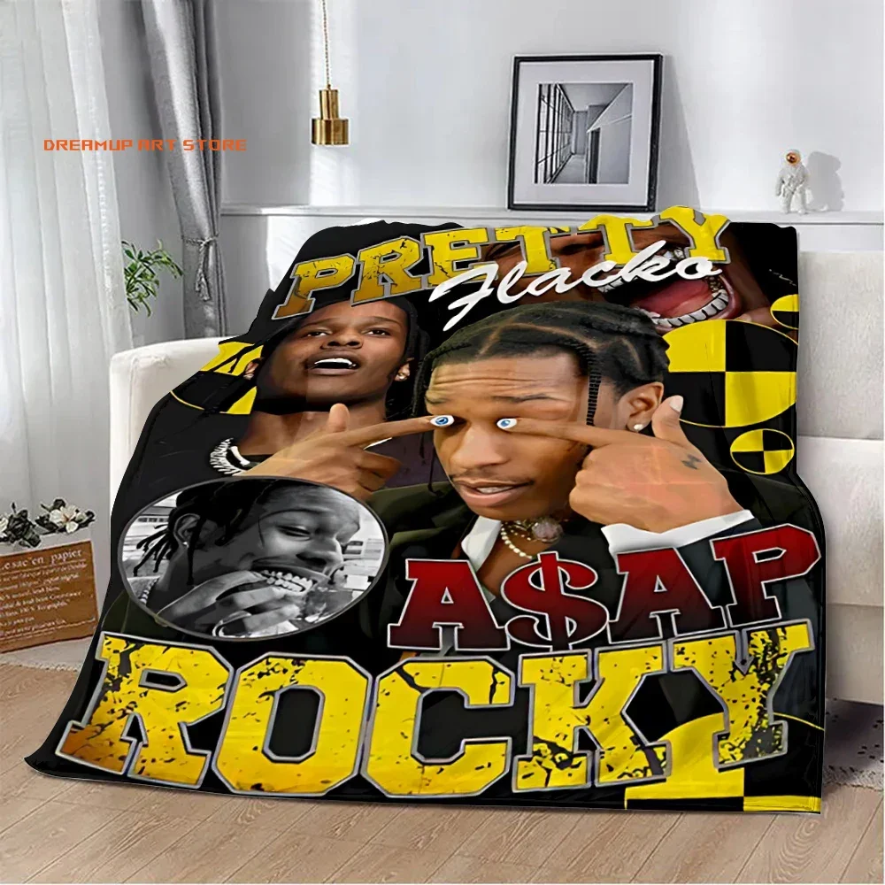 2026 Fashion Rapper A-Asap Rockys Printed Blanket Picnic Blankets Warm Blanket Soft And Comfortable Blanket Home Travel Birthday