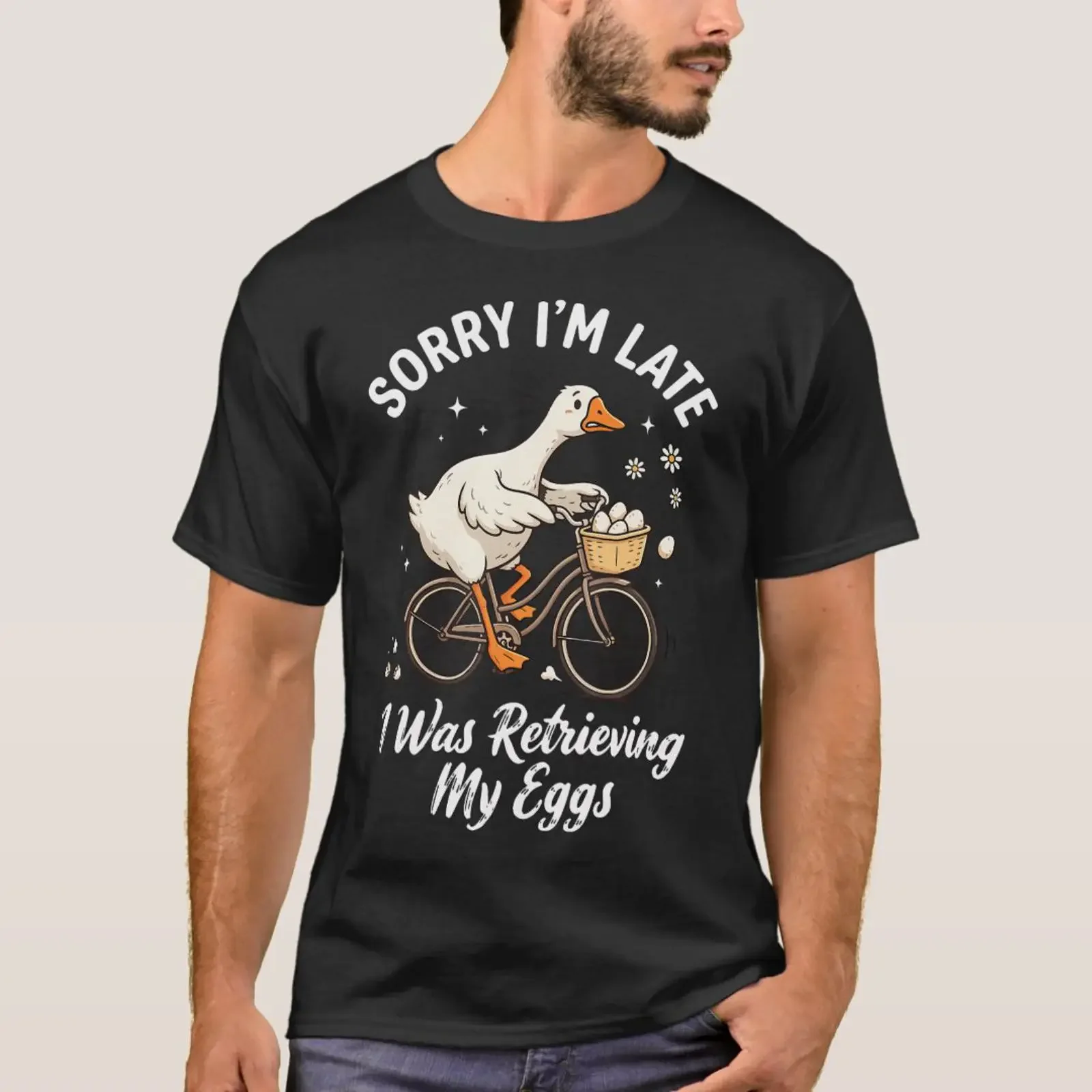 Sorry I'M Late I Was Retrieving My T Shirt vintage Washed Casual Comfortable Stretched graphic Stylish Versatile homme