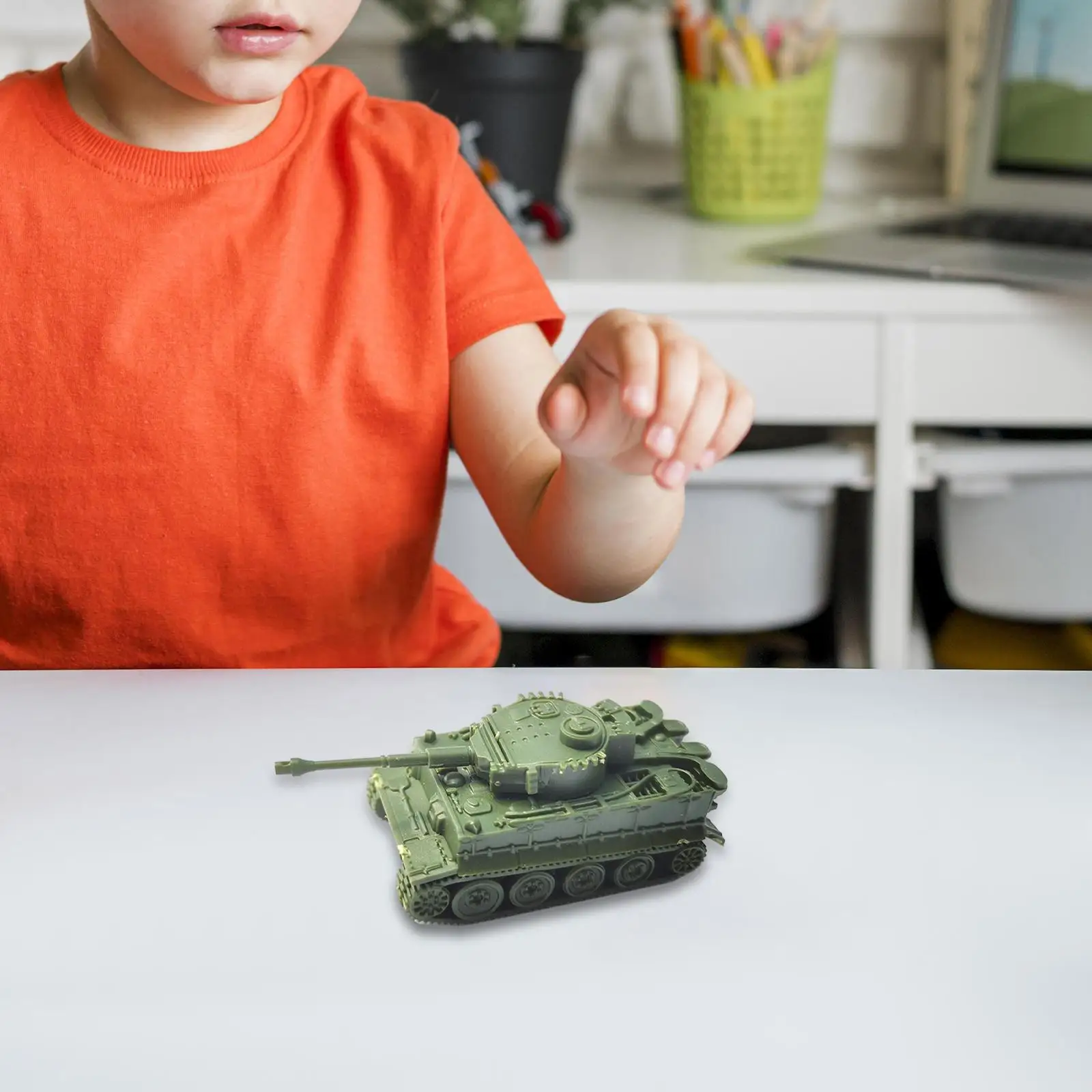 1/144 Scale Puzzles DIY Assemble Assembled Tank Model for Children Kids Boys