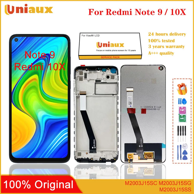 

6.53" Original For Xiaomi Redmi Note 9 LCD Display Screen Replacement For Redmi 10X 4G LCD M2003J15SG Display M2003J15SC Parts