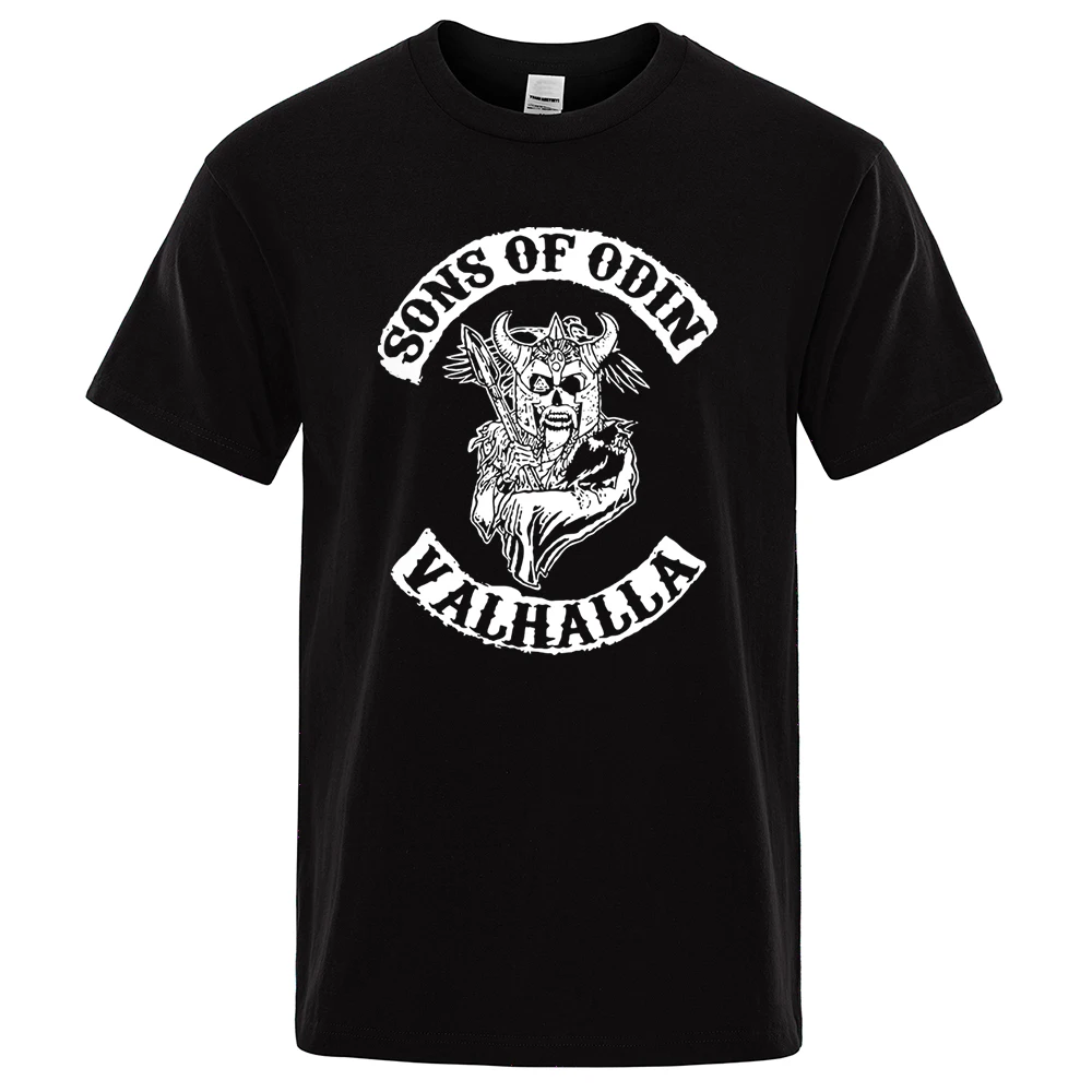 T Shirts Sons Of Odin Valhalla Chapter T-Shirt Streetwear Awesome Tee Shirt Men Short-Sleeve Casual Tops Summer Brand Tshirt