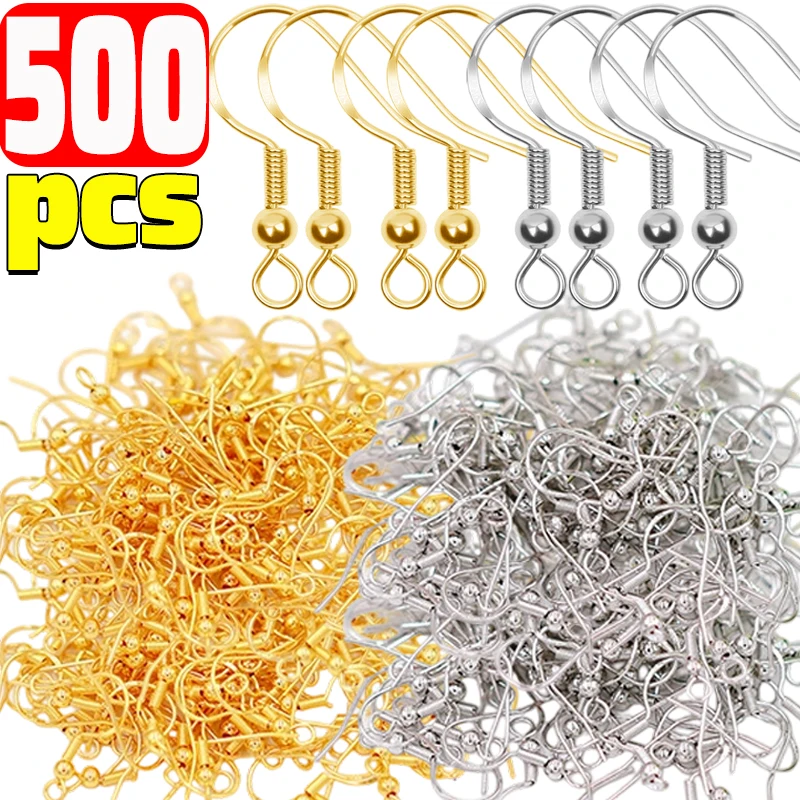 100/500 stücke Gold Silber Edelstahl Ohrring Haken DIY Hypoallergen Ohrring Machen Ohrring Liefert Earwire Schmuck Teile