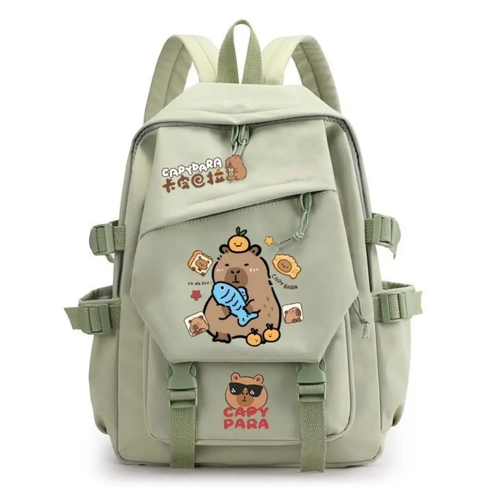 Creative Large Capacity Capybara Backpack Multi-layer Nylon Students Schoolbag Multipurpose Stain-resistant School Backpack