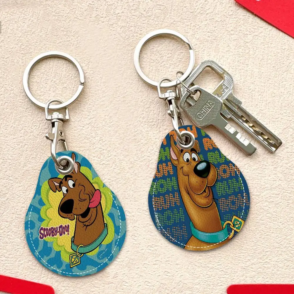 S-Scoobys Cartoon D-Doos 1PCS PU Leather Keychain Protective